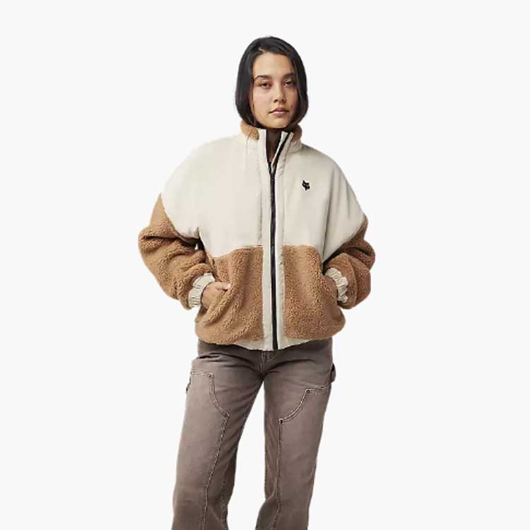 FOX Jacke Survivalist Sherpa mit durchgehendem Reißverschluss – Dame - Walnussbraun